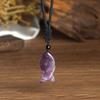 Natural crystal pendant, pink crystal, Dongling, woven fish brand necklace, jewelry