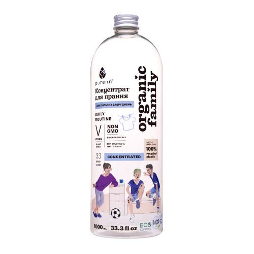 Liquid Natural Concentrate DAILY ROUTINE for Washing Colored and White Items with Raspberry Purenn Organic Family 1 L