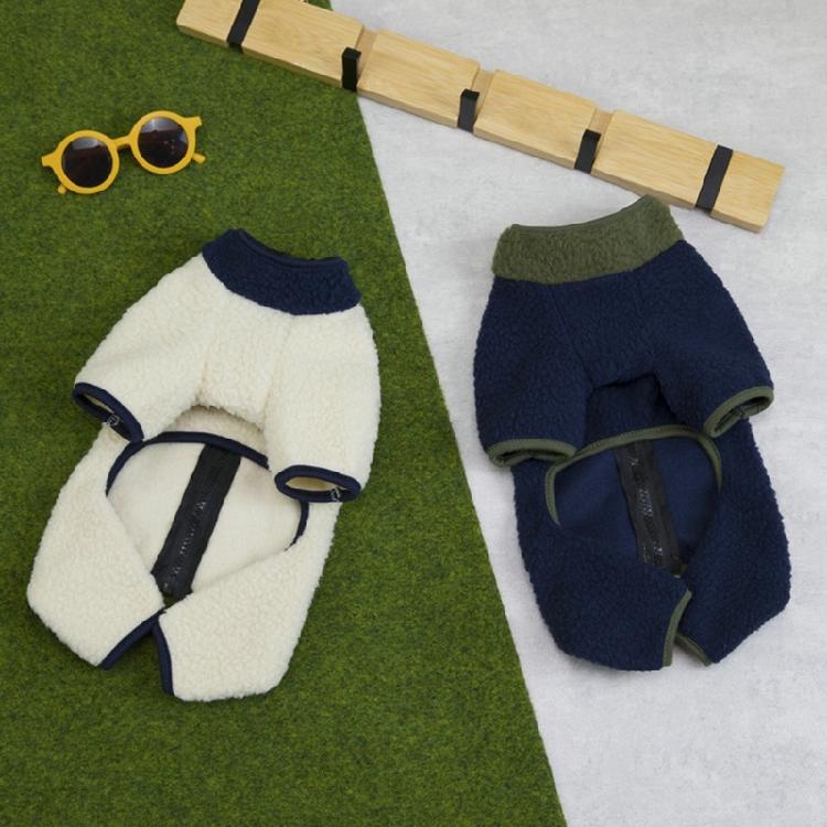 Plush Fleece Dog Coat with Leash Hook Winter Apparel Jumpsuit For Corgis Devons Small Breeds Soft Warm Pet Warm Romper