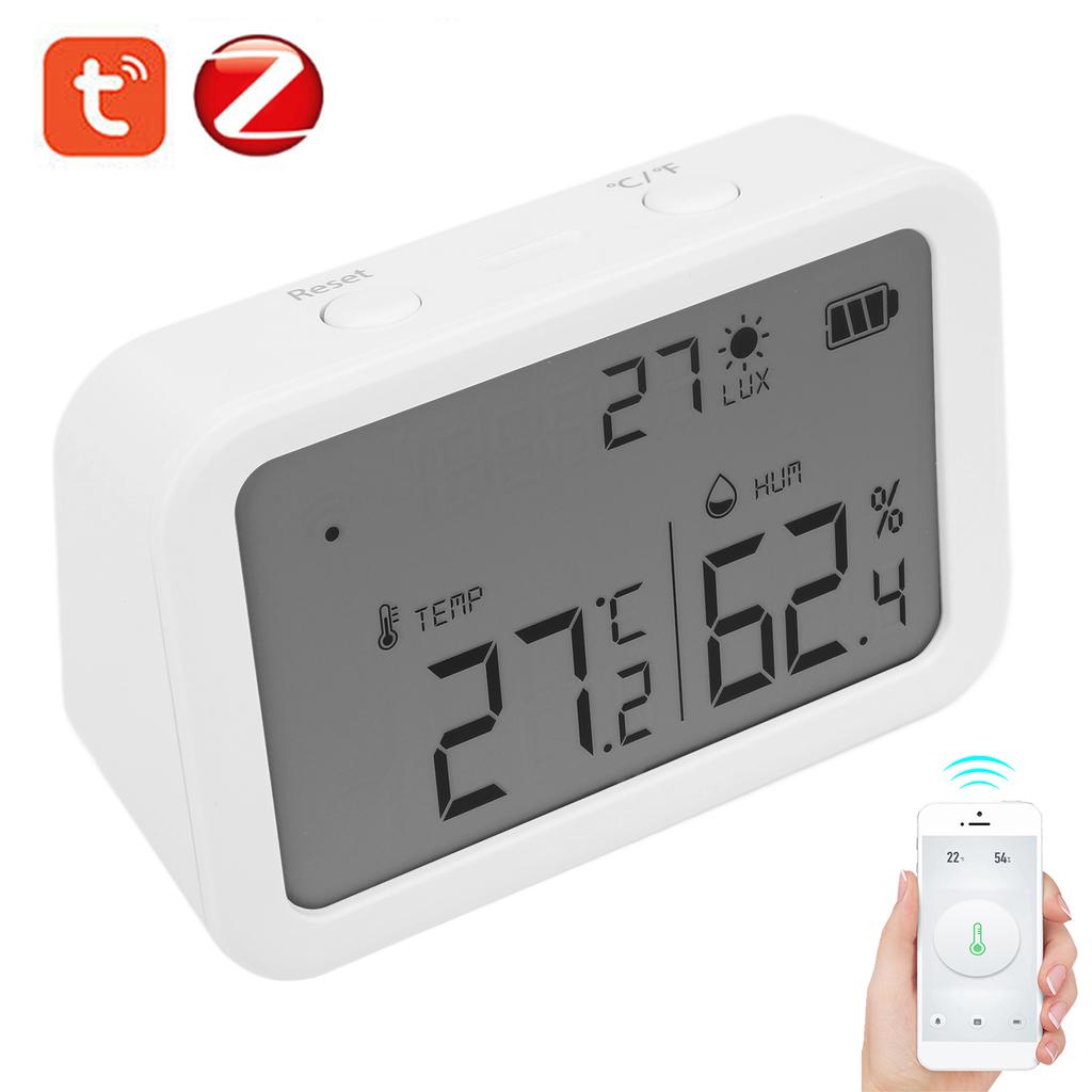 Chytrý senzor pro TUYA Zigbee Teplota Vlhkost Světlo 3 v 1 Záznamové zařízení s LCD obrazovkou