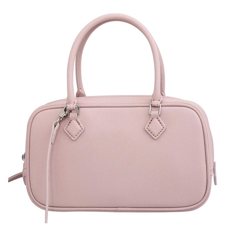 2025 Simple Elegant Genuine Leather Handheld Pillow Bag for Women High-End Commuting Casual Feather Bag Boston Small Square Bag