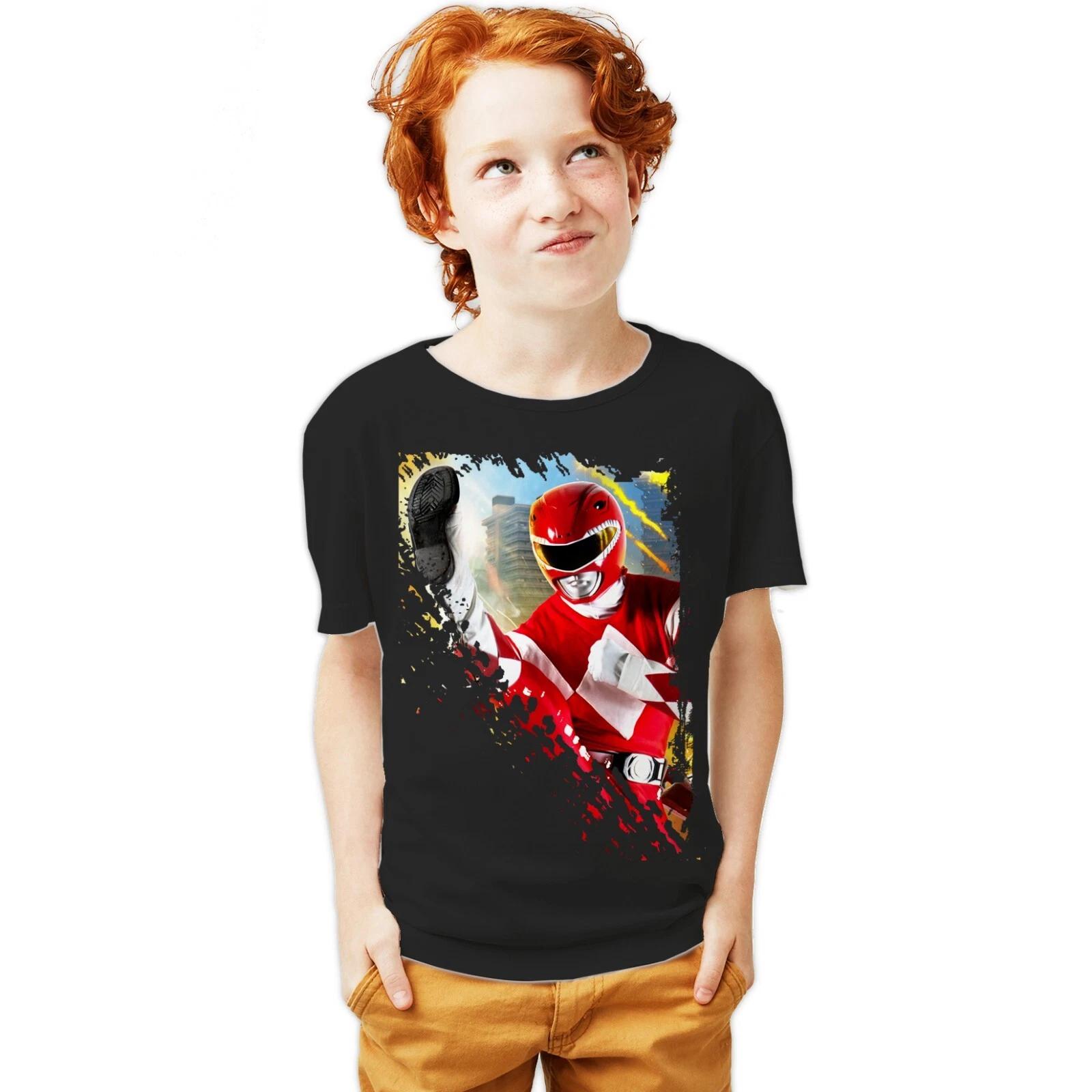 Power Rangers Photo Red Ranger Kick Official Youth T-Shirt For 12-14 Years 160