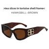 New B Letter Cat Eye Wide Leg Sunglasses With Uv400 For Fashion Street Style