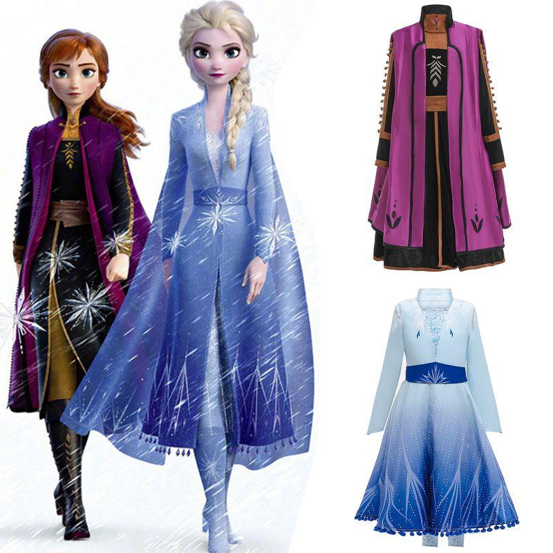Piękna sukienka kostium Królowej Śniegu Elsy Anny z Krainy Lodu 2 dla dzieci Oddychająca tkanina dla dziewczynek