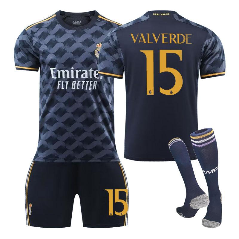 Real Madrid Away Adults and Children's Student Training Clothes Set Jersey Sportswear Men's and Women's Football Clothes La Liga