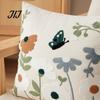Square Decorative Pillow Shams Floral Embroidered Cushion Cover, Throw Covers Farmhouse Cover for Living Room Sofa Couch Washable