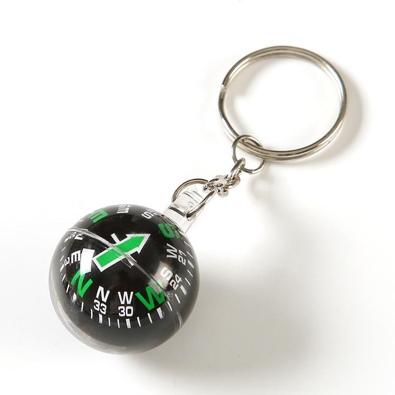 Outdoor Camping Hiking Mini Compass Navigator Portable Survival Tool Ball KeychainFor Hiking Camping Travel Outdoor Survival