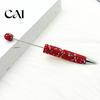 Crystal Diamond Gel Pen Beadable Pens, Bling Rhinestone Beaded DIY Bead Pen, Shaft Decorative Craft Black Ink Ballpoint Pens for Decorations