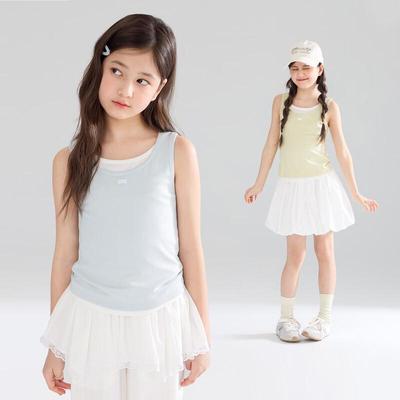 Mucmukn Girls' Cooling Lyocell Faux Two-Piece Vest