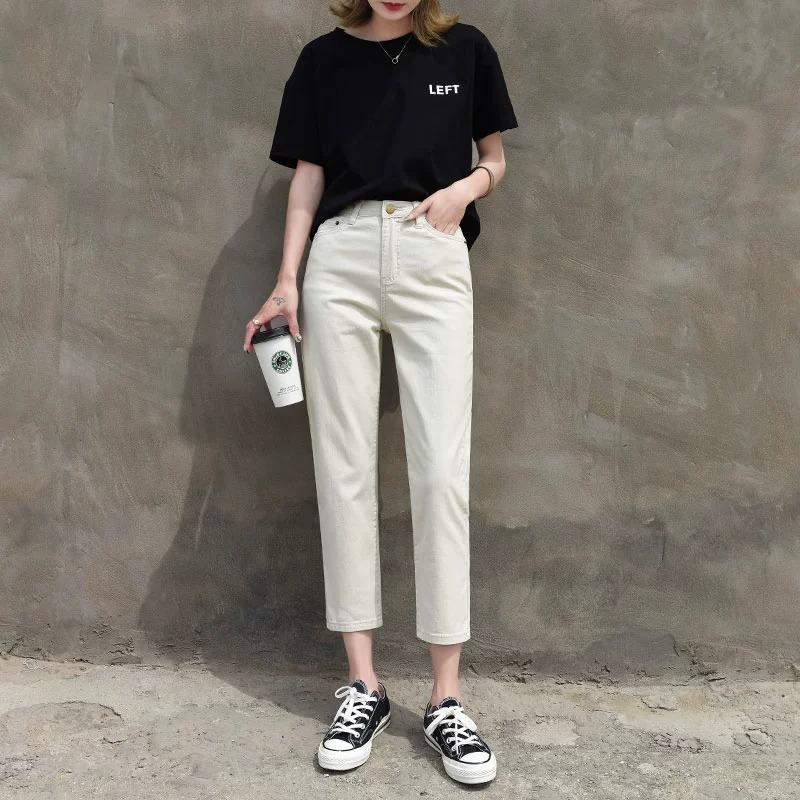 2025 Women s High Waist Summer Slimming Straight Leg Cropped Jeans Size 31