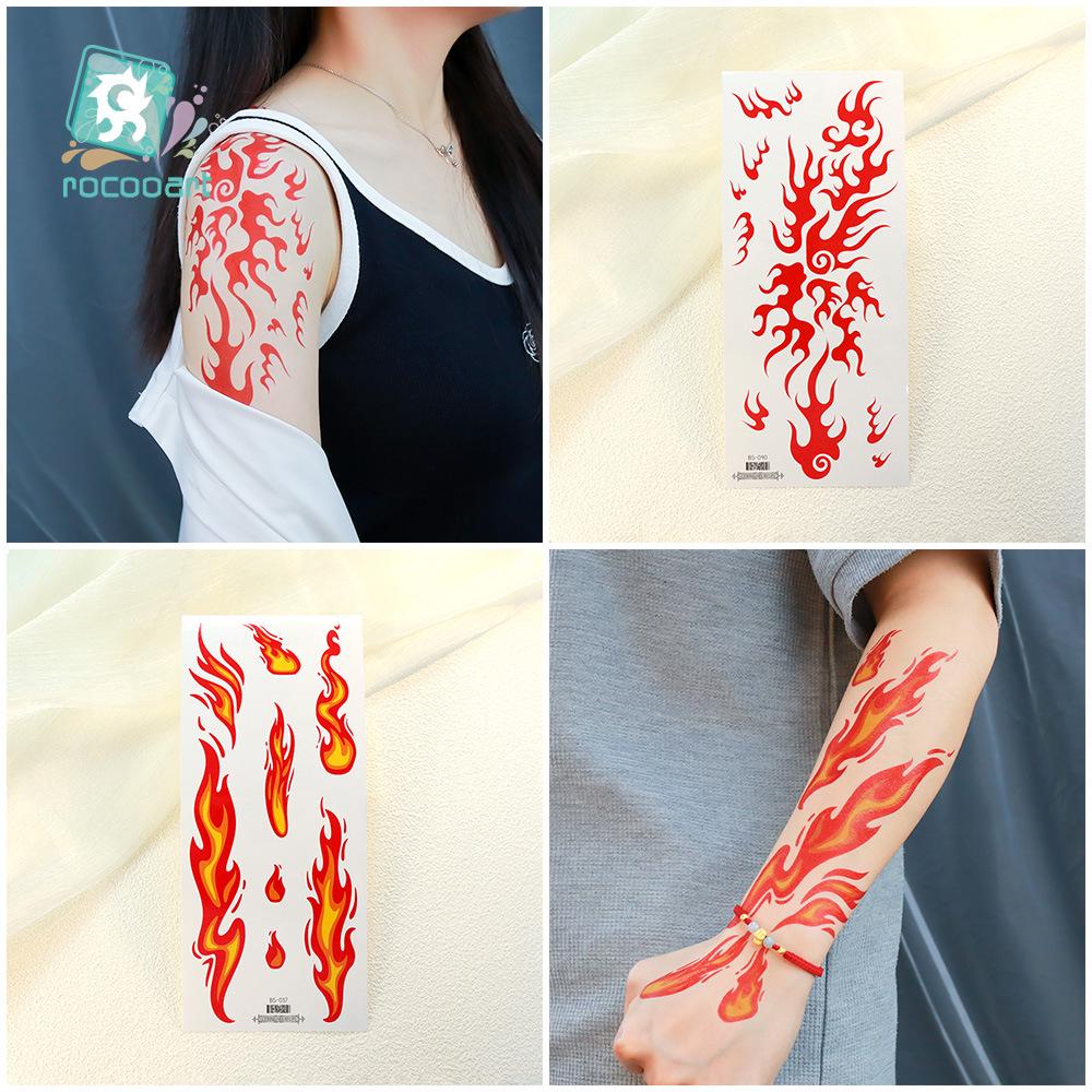 Ricalon Halloween Vein & Lightning Flame Tattoo Stickers, Waterproof & Sweatproof