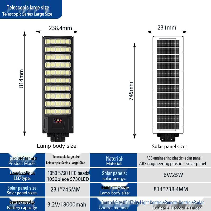 Super Jasna Wodoodporna Solarna Lampa Uliczna z Czujnikiem Ruchu