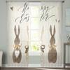 Easter Rabbit Tulle Curtains For Living Room Bedroom Voile Sheer Curtain Window Home Decor Drapes