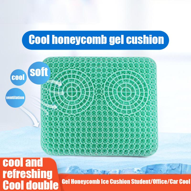 

Summer Cooling Breathable Car Seat Cushion Honeycomb Soft PVC Chair Pad with Ice Silk Cloth Cover Type A