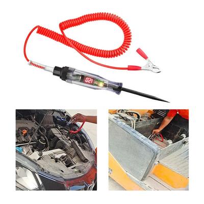 Car Voltage Test Pen 6V/12V/24V Auto Electric Tester Steel Probe Clip Fault Testing Tool Voltage Continuity Test