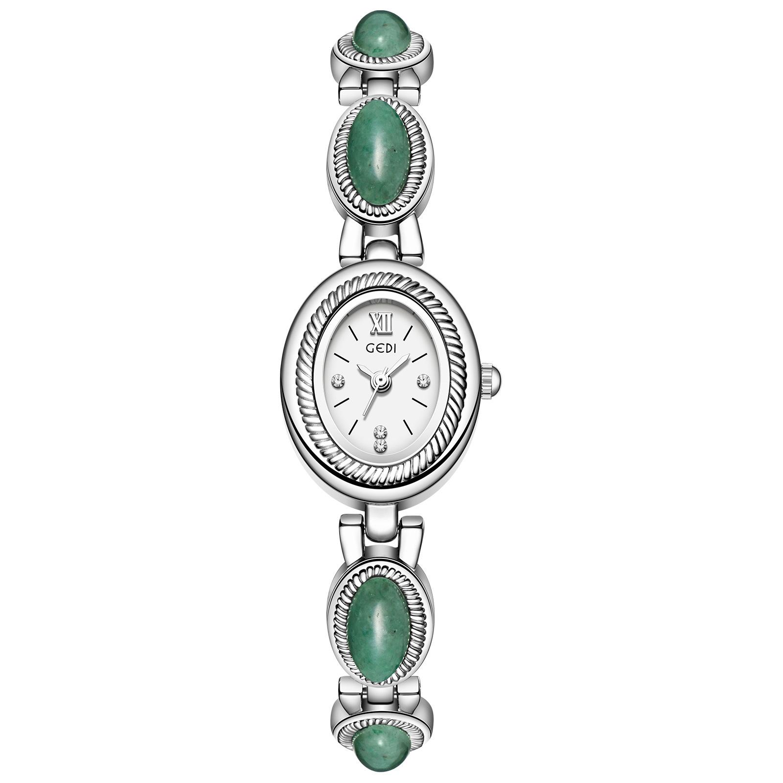 Retro Gem Bracelet Niche Waterproof Versatile Women S Bracelet Watch Light Luxury Niche French Quartz Watch One size fits all