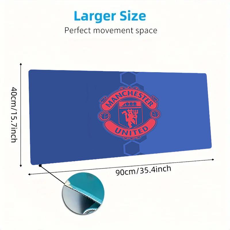 Man United2 Print Cushion Non-slip Laptop Tablet Big Mousepad XXL Mat Mini PC Playmat With Lock Edge