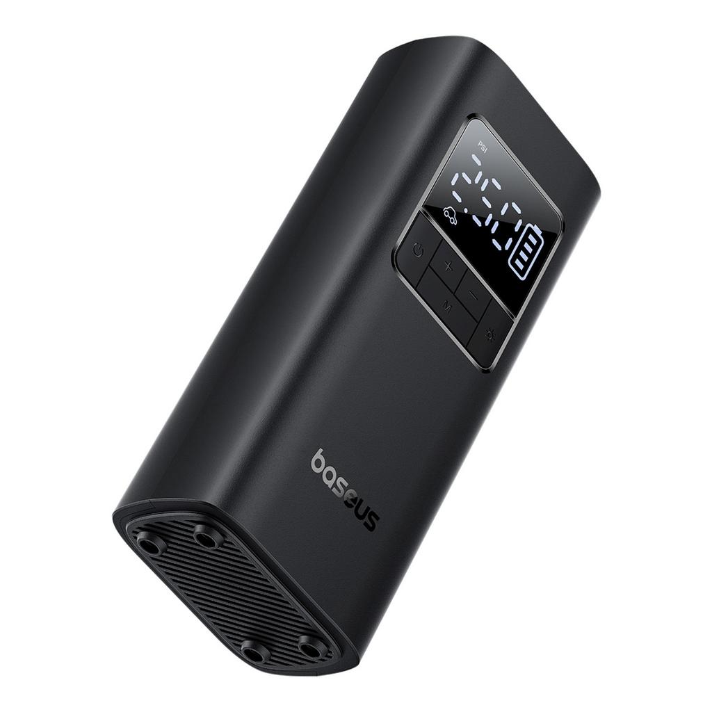 Battery-powered compressor, tire pump with display, 50W, 4000mAh - black