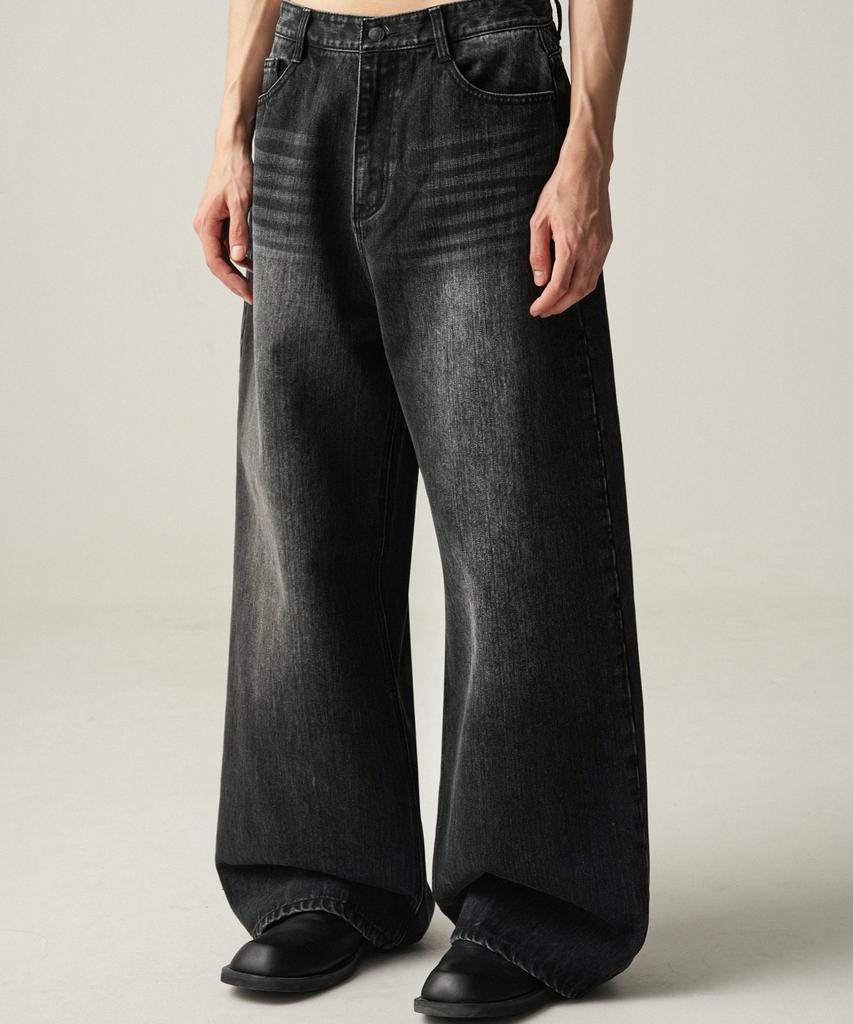AVANDRESS Snap Wide Denim Pants Blue