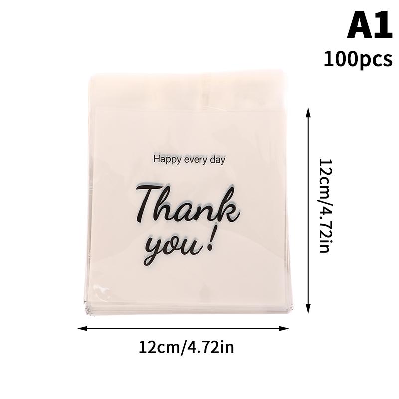 100Pcs Transparent Thank You Self-Adhesive Bag Plastic Pouches For Ring Earring Necklace Jewelry Travel Display Packaging Bags