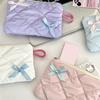 Polyester Bowknot Cosmetic Pouch Versatile Portable Organizers for Travel and Daily Accessories