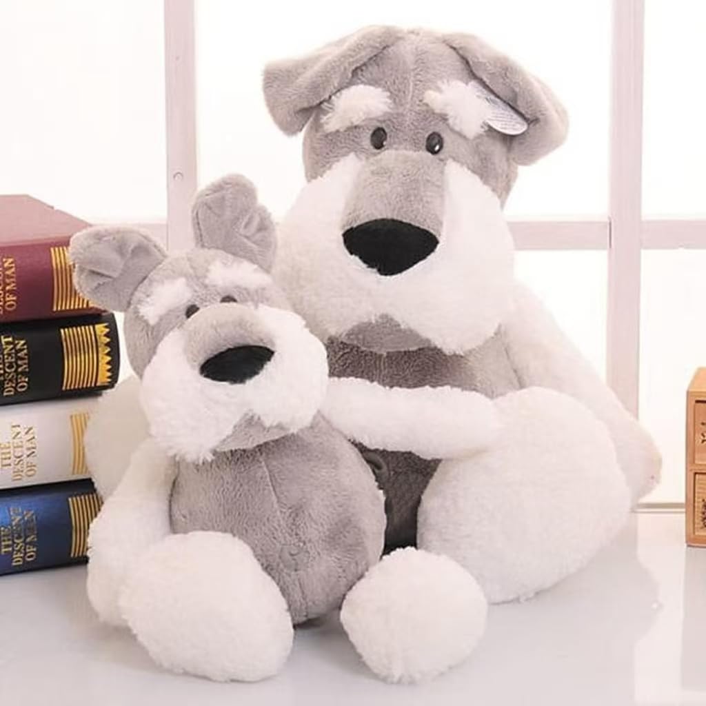 Schnauzer Plush Realistic Body Cute Soft and Perfect for or as a Nap Pillow for Sewn Decorative Gift Dog, Pillow, Animal, Fluffy, Soothing, Christmas,