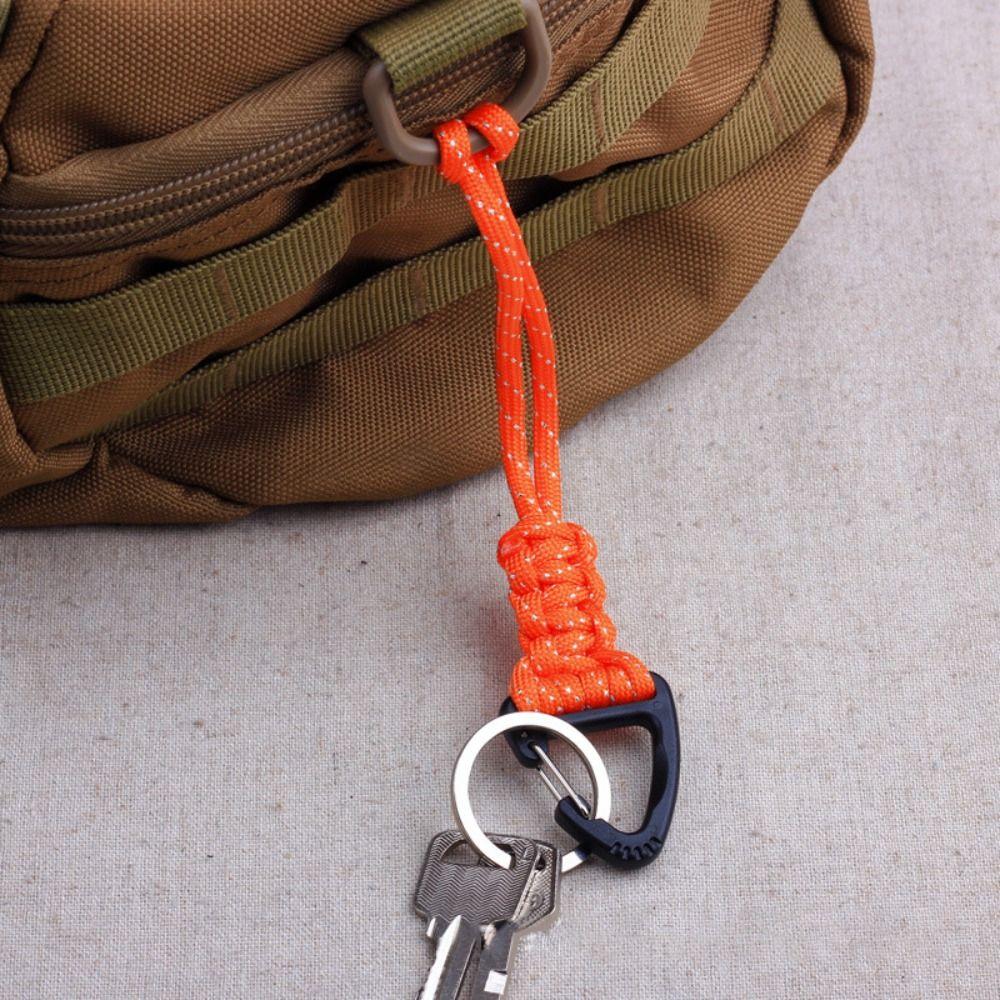 Rope Key Lanyard Backpack Key Ring Woven Paracord Keychain Hand-Woven Starp Nylon Lanyard