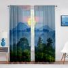 Tropisk regnskog Flod Soluppgång Skir gardin för vardagsrum Transparenta tyllgardiner Fönster för sovrumstillbehör Dekor