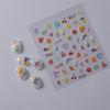 Vibrant Rainbow Flower 5D Nail Art Stickers - Cartoon Star & Small Patterns, Long-Lasting & Waterproof for Kids