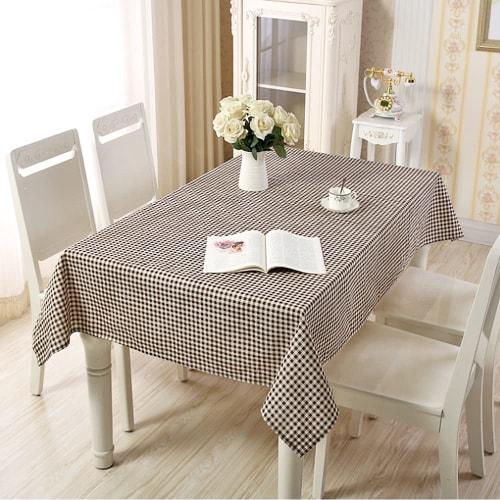 MYFTD Tablecloth, Dining Tablecloth, Checkered Pattern, Rectangular, Nordic, Pastoral Style, Stylish, Durable, Breathable Cotton Linen, Linen, Suitabl