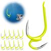 Strong Fishing Hook 10Pcs Metal Classic Double Hooks, High Carbon Steel Hooks with Barbed Barbs, Sharp Open Shank Anti-Escape for Freshwater Saltwater