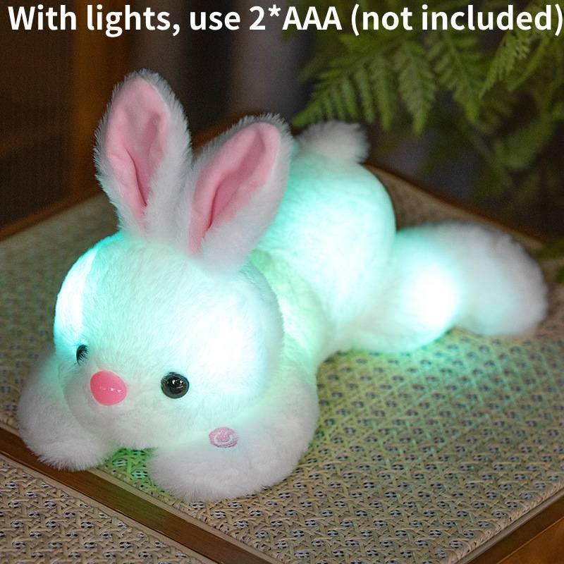 Colorful Glowing Rabbit Plush Toy Cartoon Stuffed Doll Home 2535cm Decoration