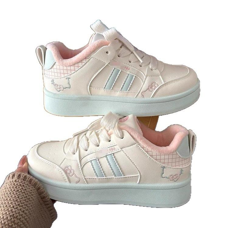 High-value velvet thickened sports board shoes children's 2025 winter new cotton shoes platform-soled sports shoes warm cotton shoes