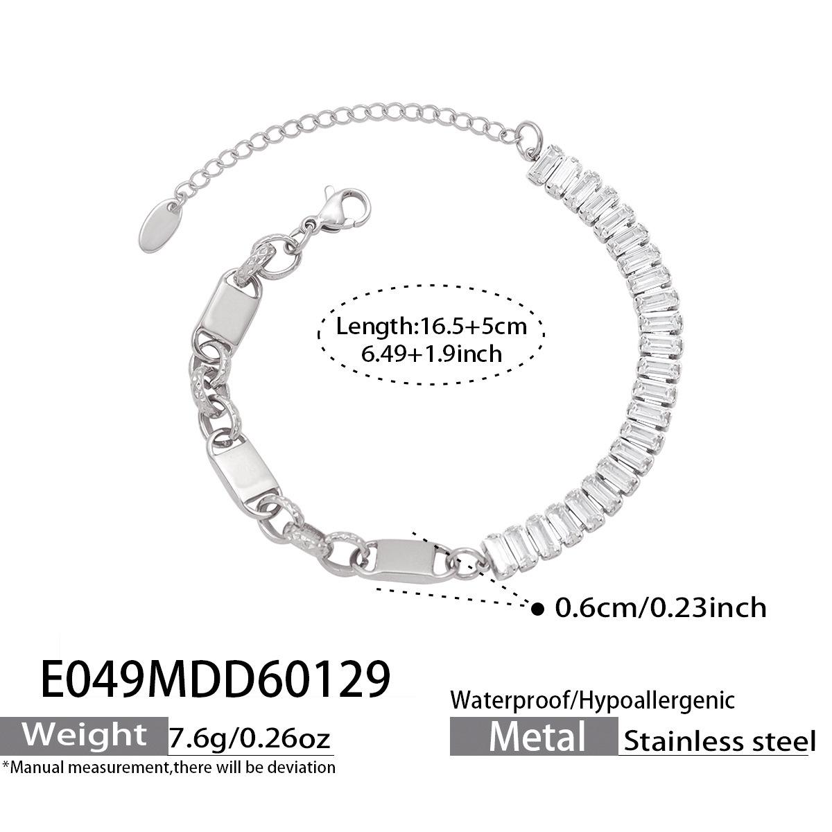 

European & American Minimalist 18K Gold-Plated Stainless Steel Bracelet with 5A Zircon Inlay