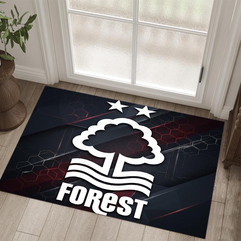 Nottingham Forest Design Kristall Samt Teppich Gemütlich Nicht?Rutschfester Teppich mit Aufdruck für Schlafzimmer Wohnzimmer Eingang
