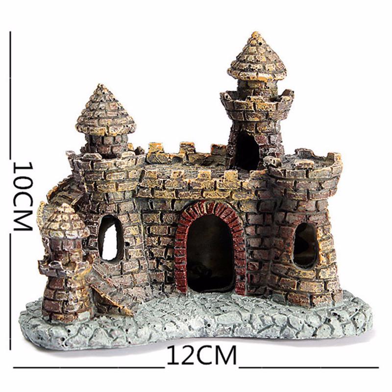 Resin Cartoon Castle Aquariums Decorations Castle Tower Ornaments Fish Tank Aquarium  Decoration