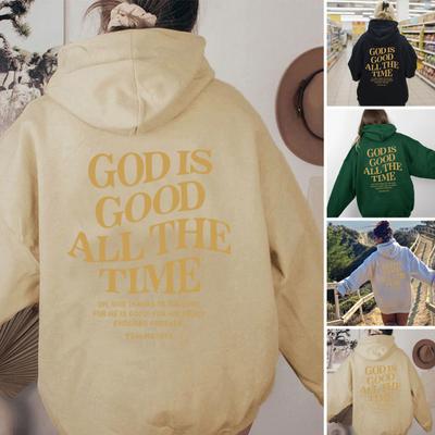 Unisex Fall Winter Hoodie Letter Print Hooded Long Sleeves Patch Pocket Loose Pullover Pure Color