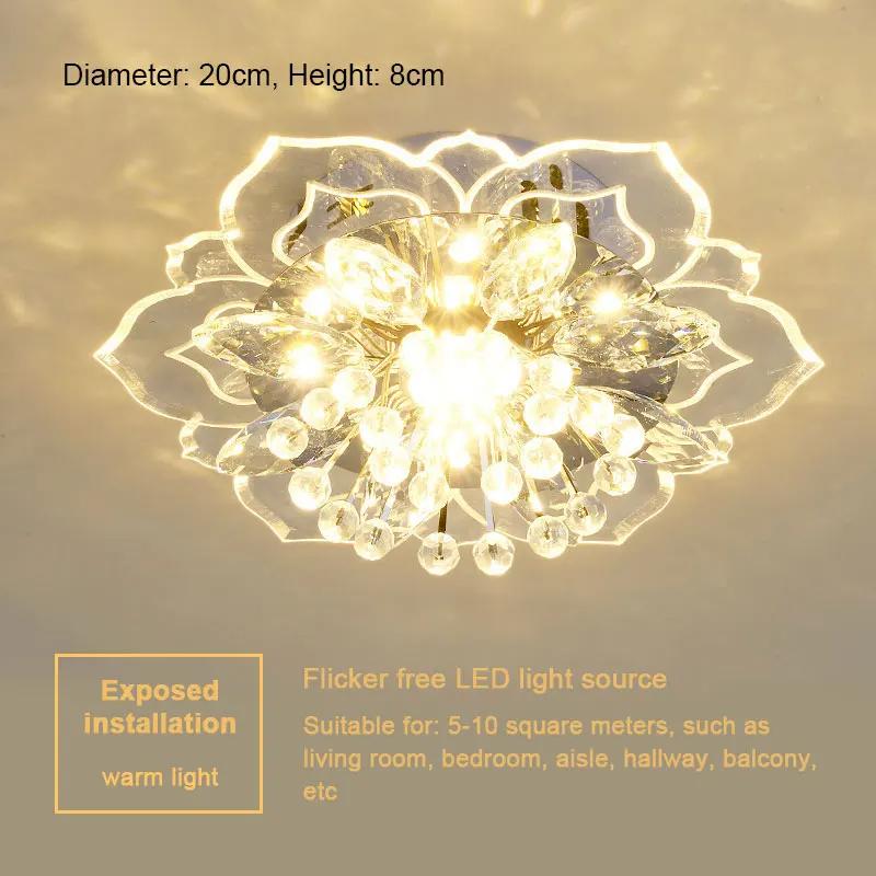 Moderní LED stropní svítidlo Křišťálové stropní svítidlo Lustr do ložnice Vnitřní osvětlení do obývacího pokoje Domácí dekorace Led Lustr