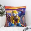 The Scream Homer SSimpsons Parody Art Pillowcases  Kawaii Pillow Case For Sofa Couch Bed Living Room Square Pillow Cover