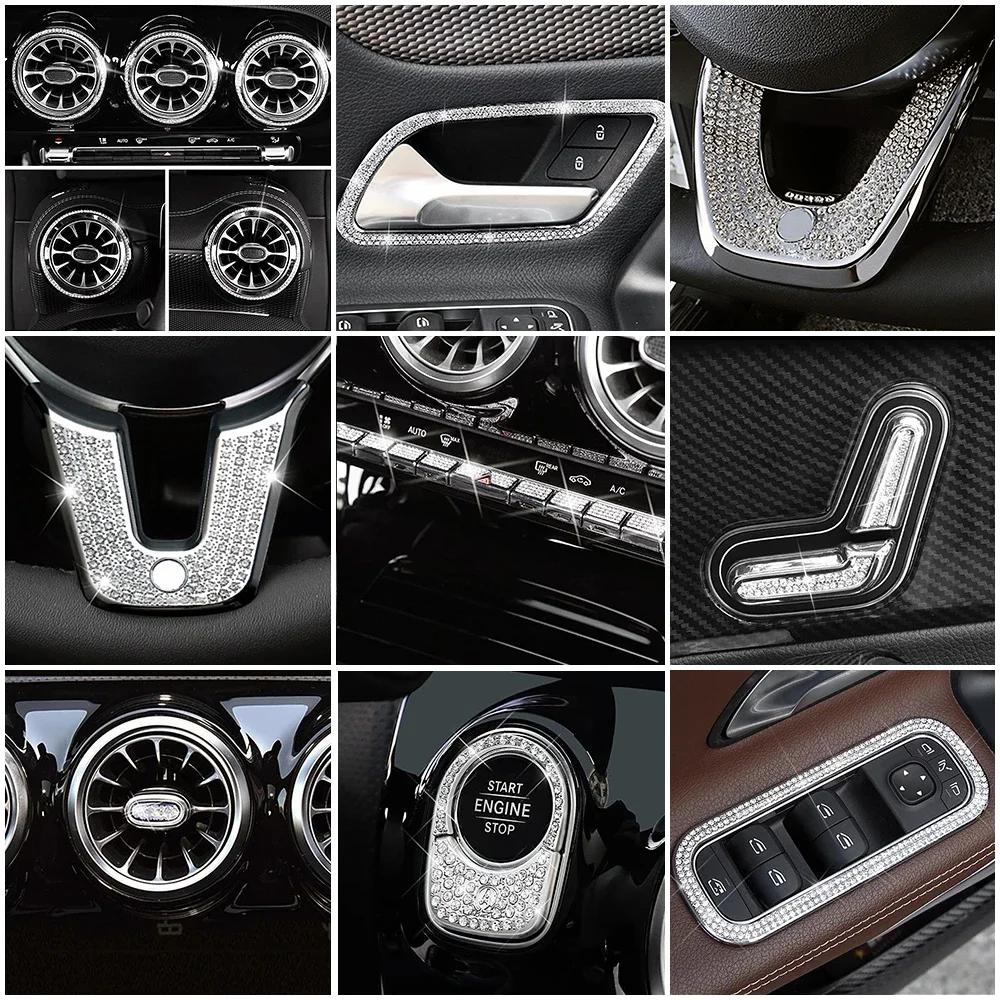 

For Mercedes Benz CLA Class 2020 2024 Car Interior Center Console Part Refit Crystal Trim Accessories Decorate Diamond Cover