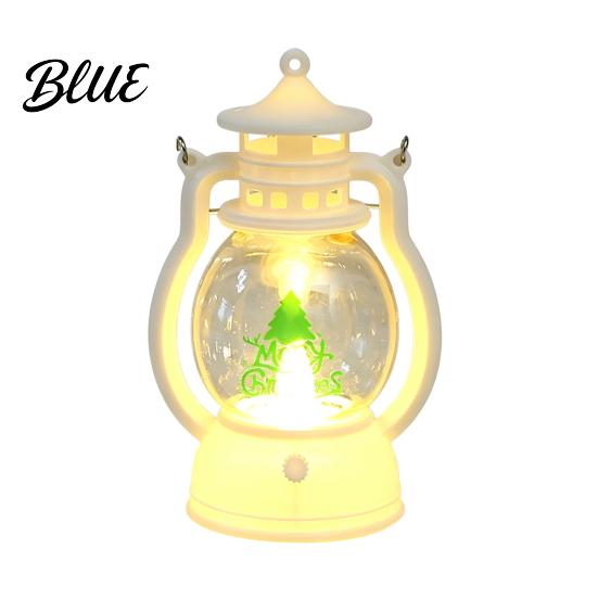 Lightweight Plastic Lantern Christmas Night Light, Retro Santa/Snowman/Tree Handheld Oil Lamp with Light Warm LED, Cute Holiday Tabletop Decor,