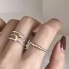 Korean Version of Gold Starlight Hollow Multi-layer Ring Silver Simple Personality Ins Wind Wound Open Ring
