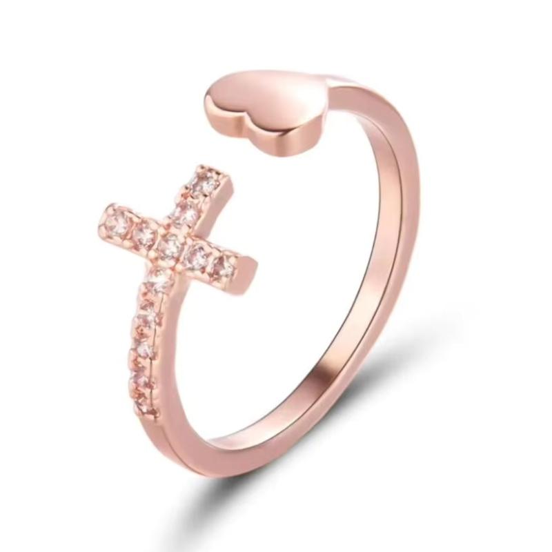 New Korean Exquisite Crystal Flower Fashion Temperament Sweet Versatile Love Opening Female Custom Jewelry