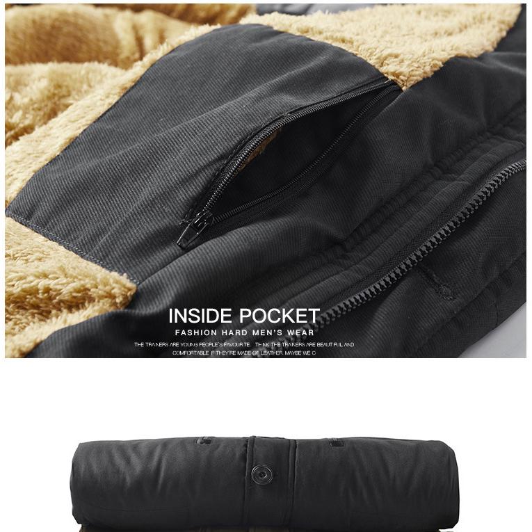 Men's Cotton-padded Jackets, Winter Velvet Thickened Cotton-padded Jackets, Men's Mid-length, Large Size, Men's Cotton-padded Jackets