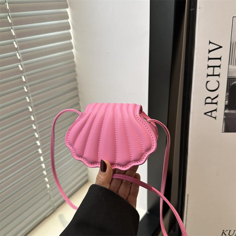 

Сумка-ракушка красивая однотонная повседневная женская сумка лето новая популярная универсальная изысканная на плечо сумка-мессенджер розовый