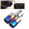 Stainless Steel   Car Modified Double Exhaust Pipe Rr Muffler Tip Tail Throat
