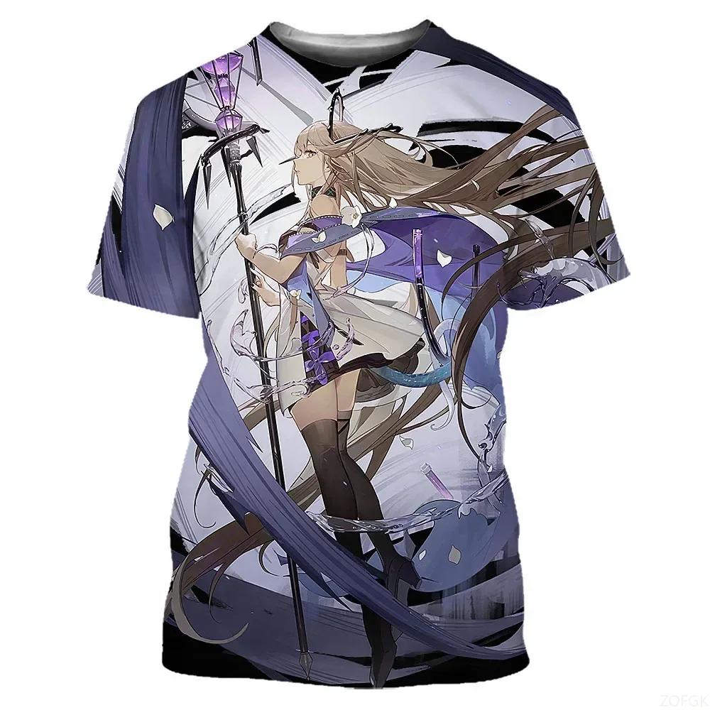 Men and Women Anime Games Girls 3D Printed Street Fashion T-shirt Short Sleeved Casual T-shirt Top Man Clothing