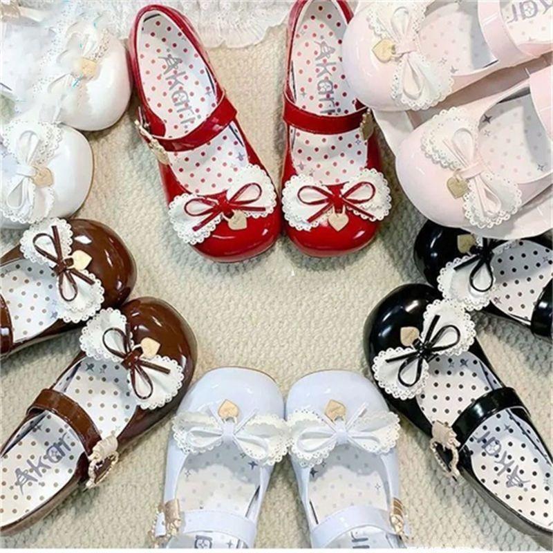 Fashion Cute Women's Shoes Round Toe Low Heel Bow Mary Jane Shoe New Style Daily Student Style Lolita Leather Shoes Casual Single Shoes
