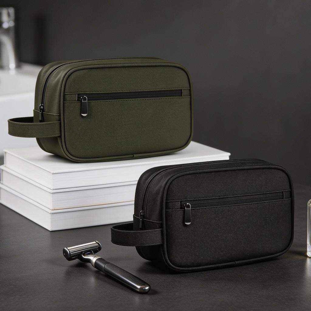 Large Capacity Waterproof Toiletry Bag for Men Travel Organizer with Handle Oxford Fabric Multi Compartment Storage Bag for Business Trip Use