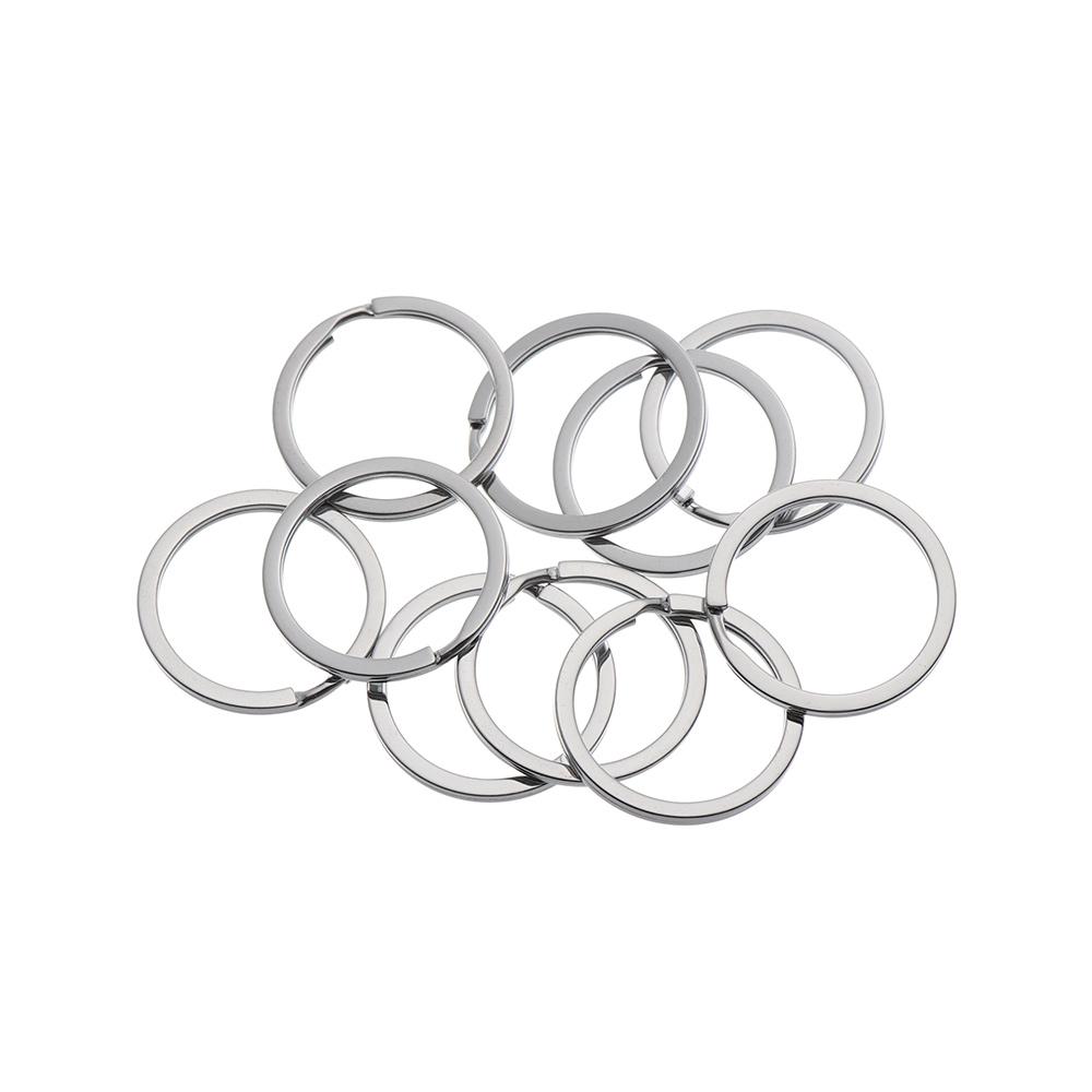 10Pcs/Pack 25/28/30/32mm Clasps Connectors Split Key Ring Chain Loop Keychain Stainless Steel